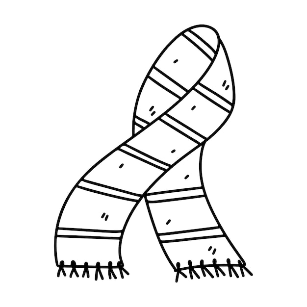 Premium vector striped scarf hand drawn doodle style vector illustration isolated on white coloring page
