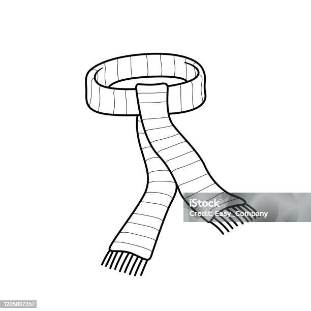 Vector illustration of scarf isolated on white background for kids coloring book stock illustration