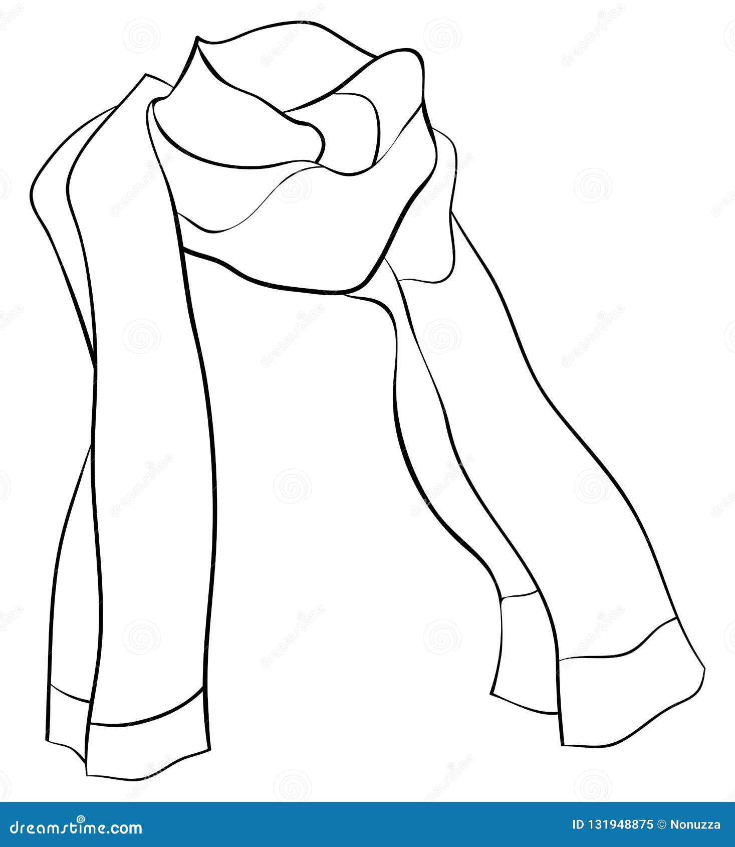 Adult coloring bookpage a cute scarf image for relaxingline art style illustration for stock vector