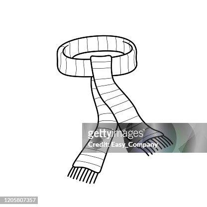 Vector illustration of scarf isolated on white background for kids coloring book high