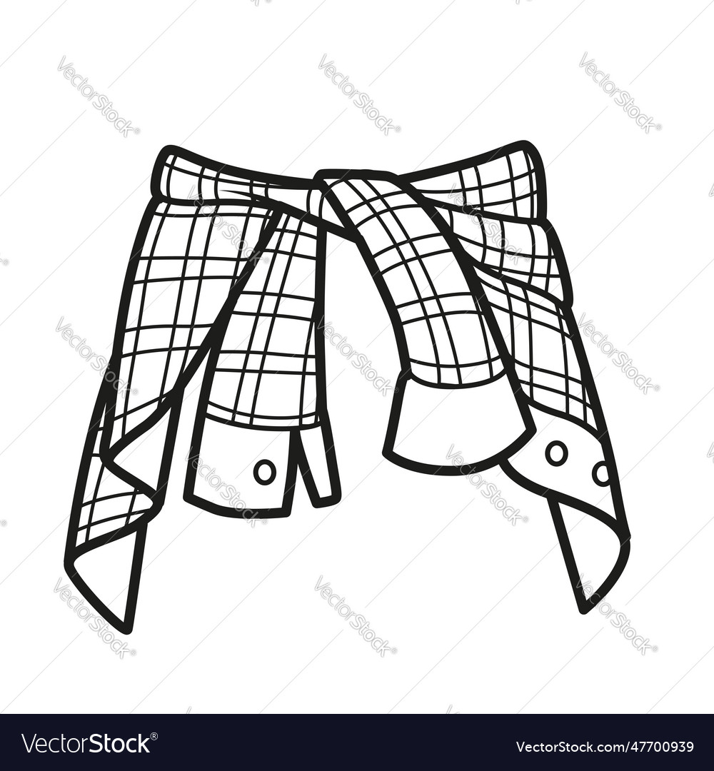 Beautiful dress outline for coloring page vector image