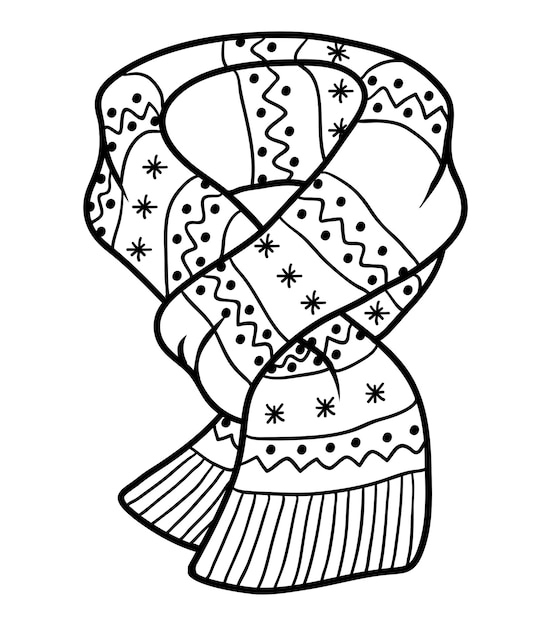 Premium vector coloring book for children scarf with geometric pattern