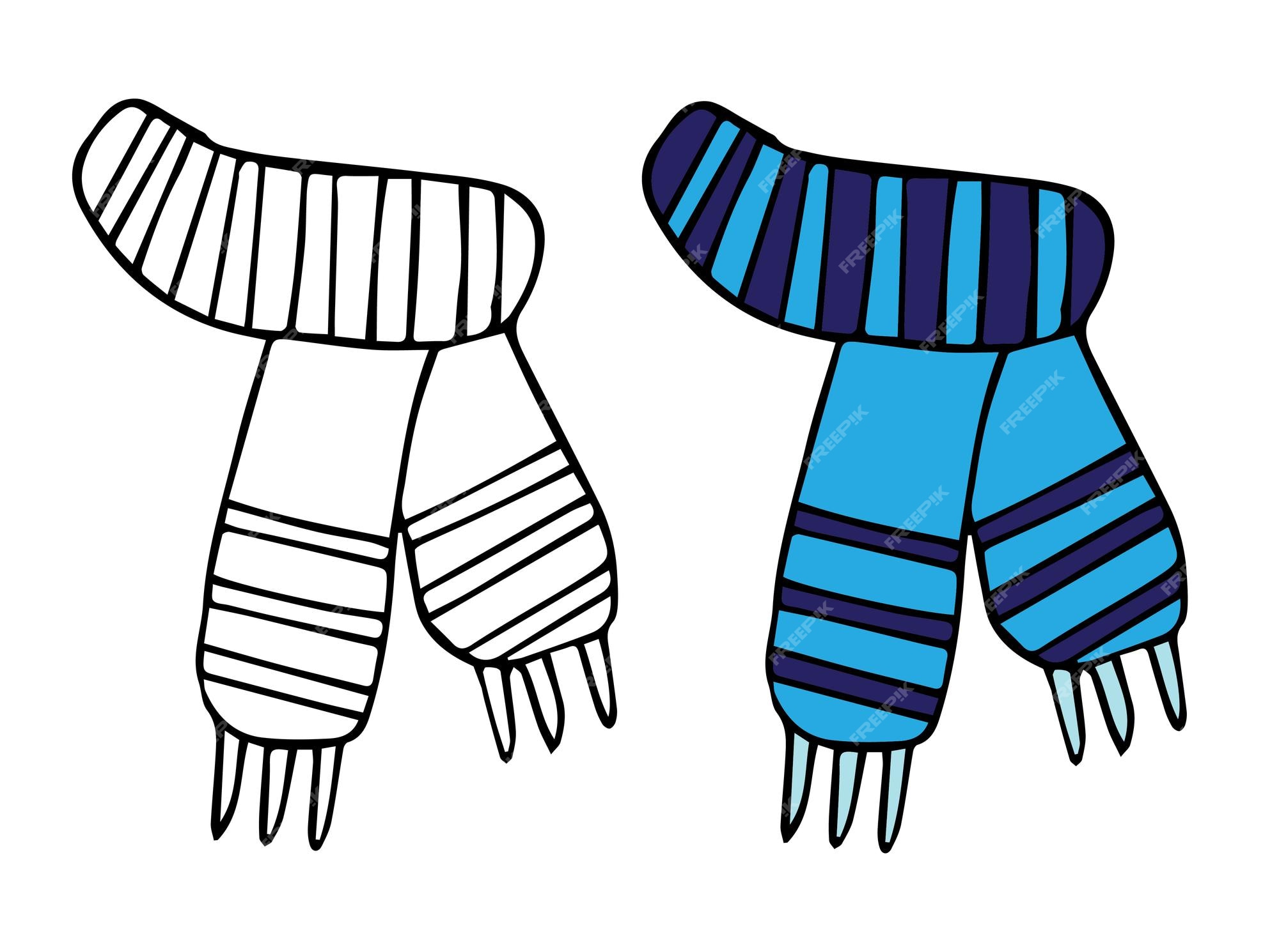 Premium vector coloring book for children vector coloring page knitted scarf with winter pattern