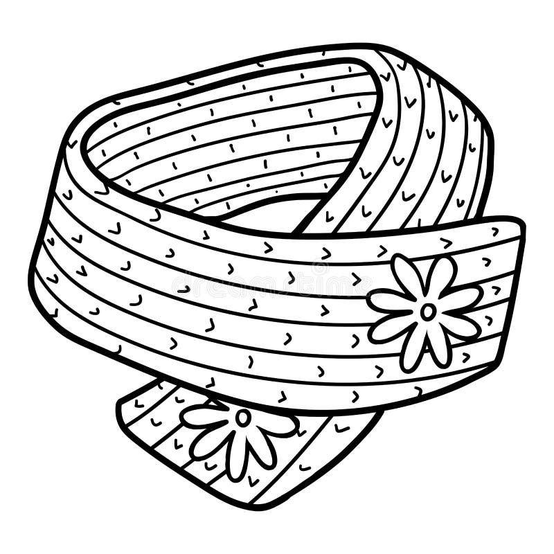 Coloring book for kids scarf with a flower stock vector
