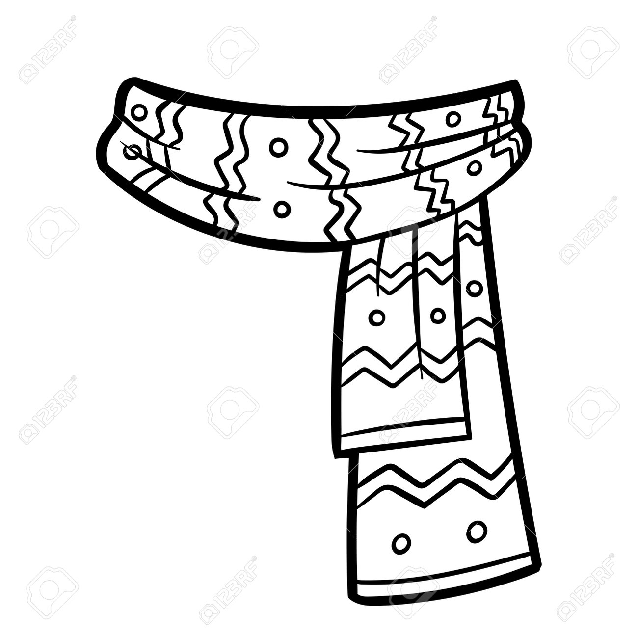 Coloring book for children scarf royalty free svg cliparts vectors and stock illustration image