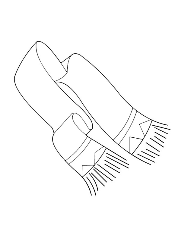 Winter scarf coloring page