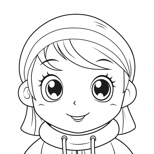 Little girl in a scarf coloring page outline sketch drawing vector directed drawing directed outline directed sketch png and vector with transparent background for free download