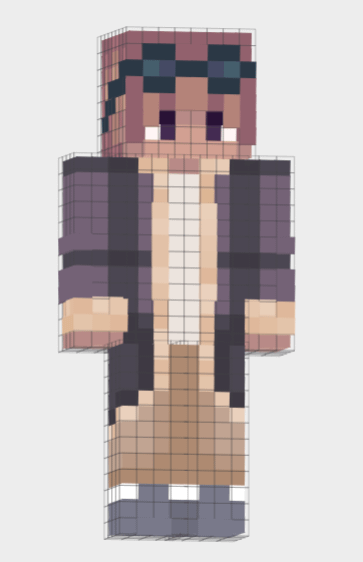 I made my own minecraft skin inspired by dans old minecraft skin i wasnt able to add the knee