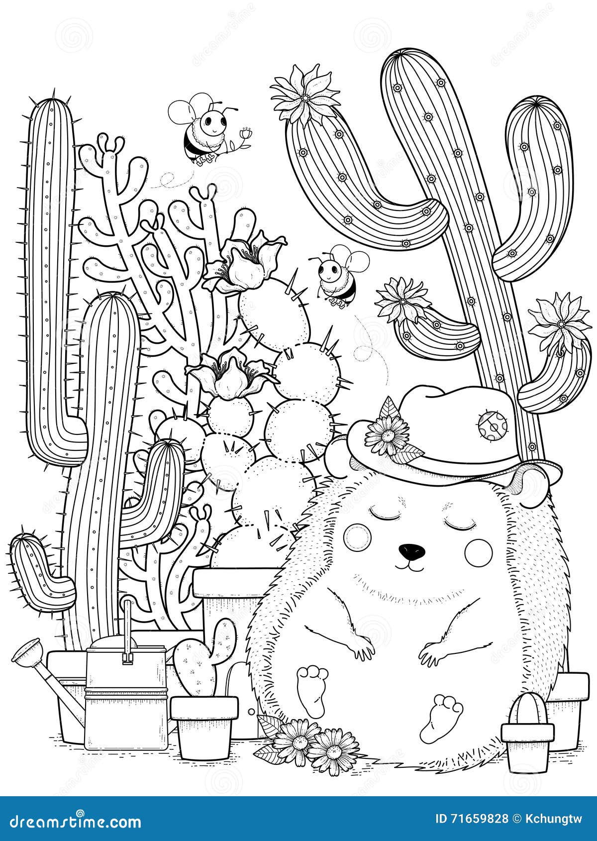 Hedgehog cactus stock illustrations â hedgehog cactus stock illustrations vectors clipart