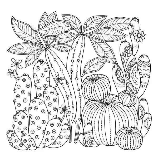 Cactus coloring pages