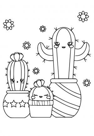 Free printable cactus coloring pages sheets and pictures for adults and kids girls and boys
