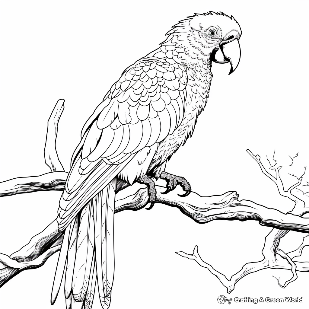 Scarlet macaw coloring pages