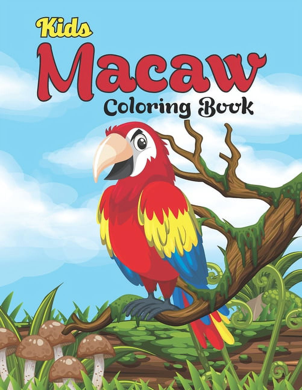 Kids macaw coloring book scarlet macaw parrot bird activity book for kids toddlers and preschoolers