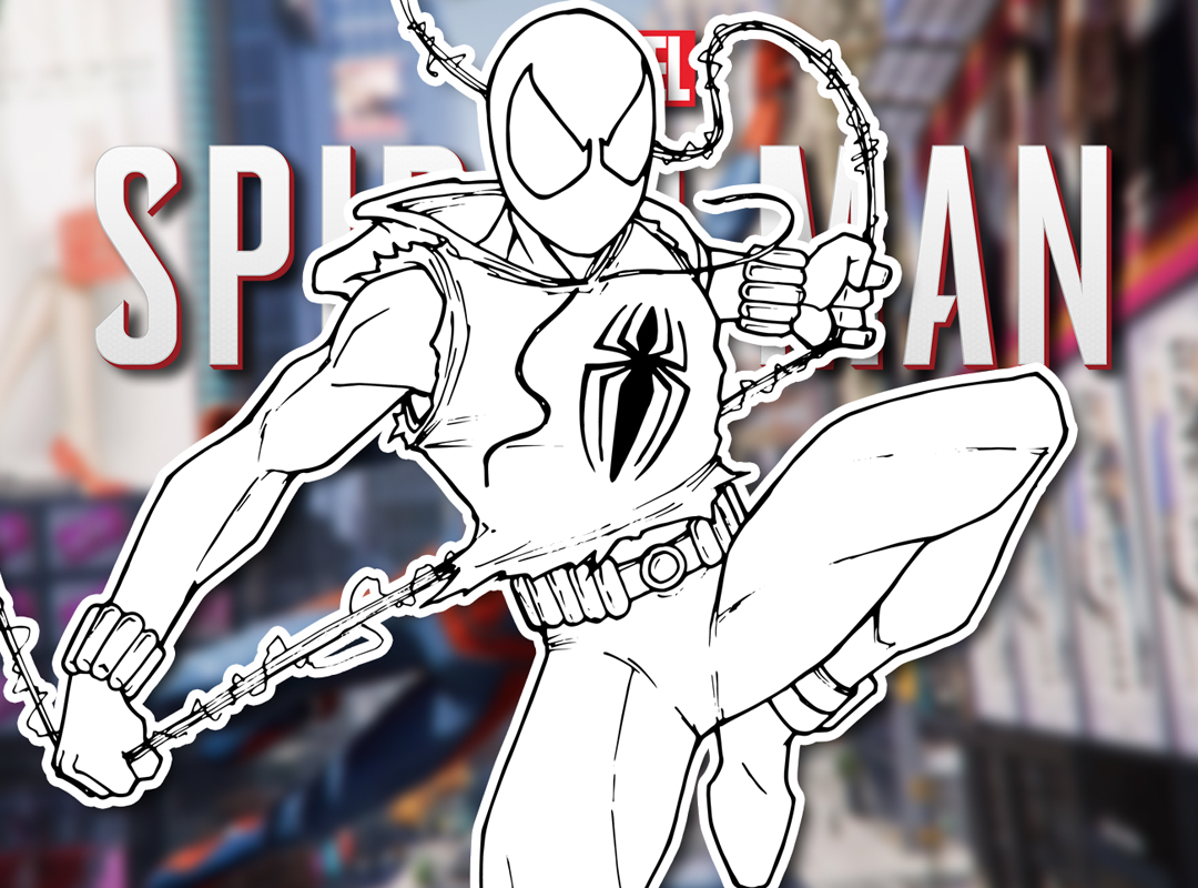 How to draw the scarlet spider spider