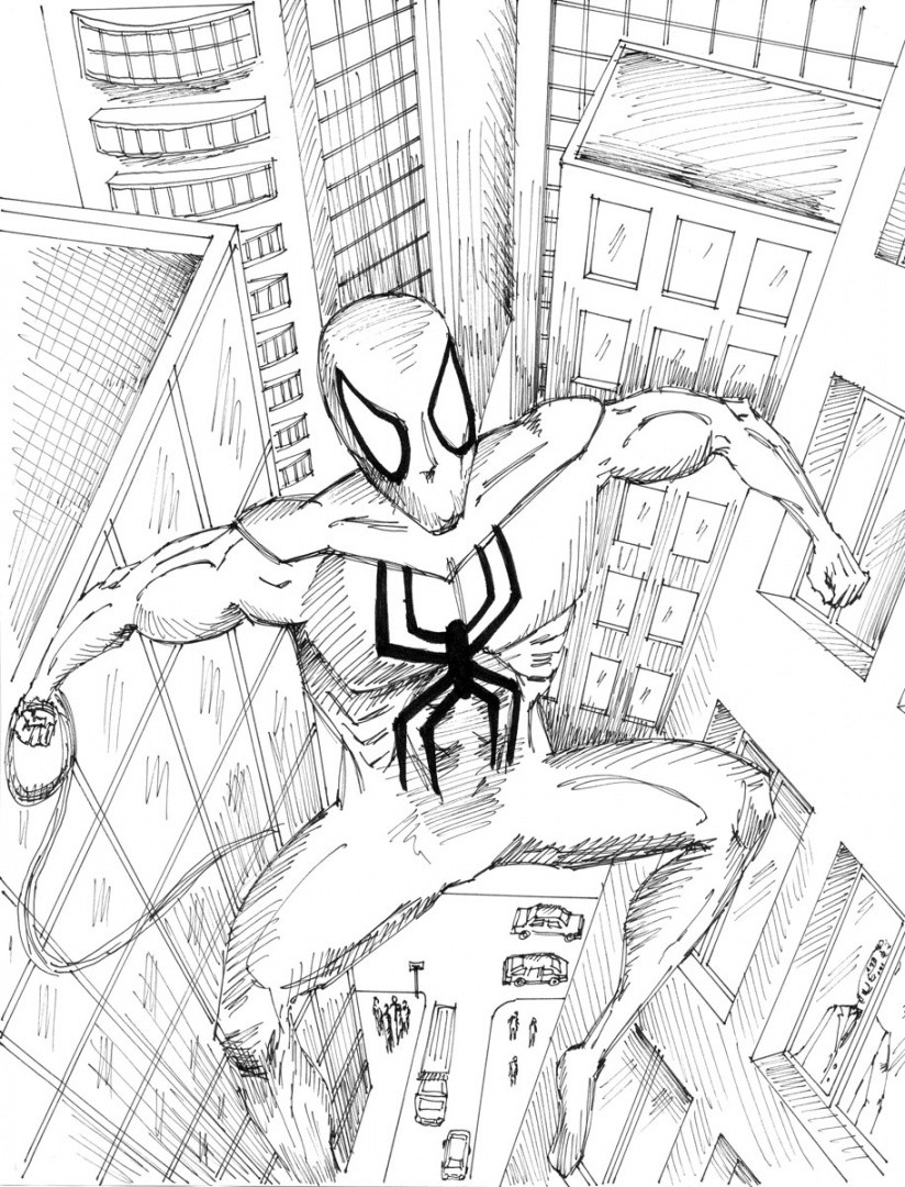 Drawing spiderman