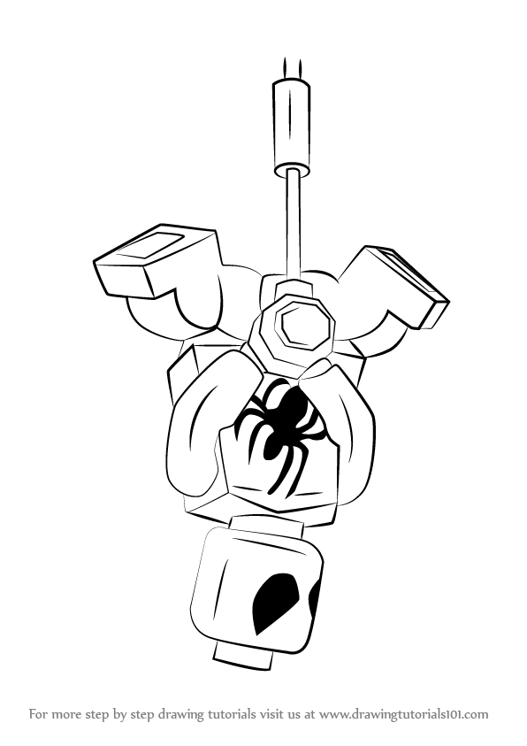 How to draw lego scarlet spider lego step by step