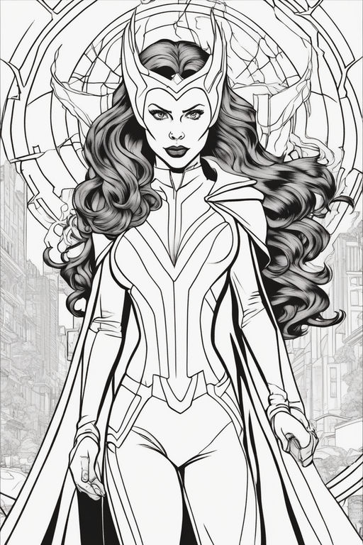 Portrait of jane foster woman coloring book page