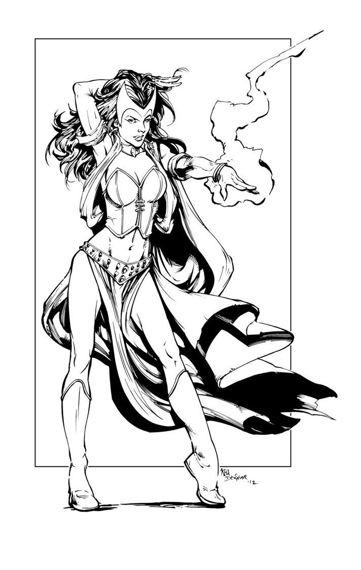 Scarlet witch inks by devgear on deviantart witch coloring pages scarlet witch adult coloring designs