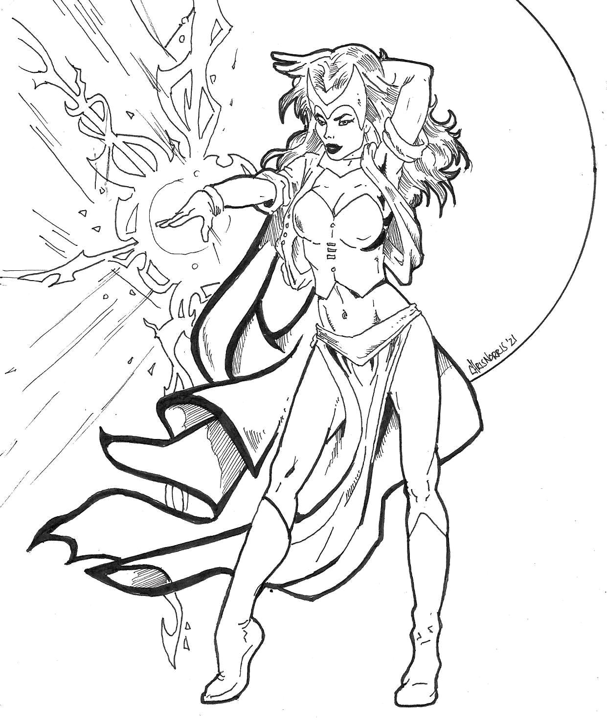 Any wandavision fans enjoy my scarlet witch drawing friends rdrawing