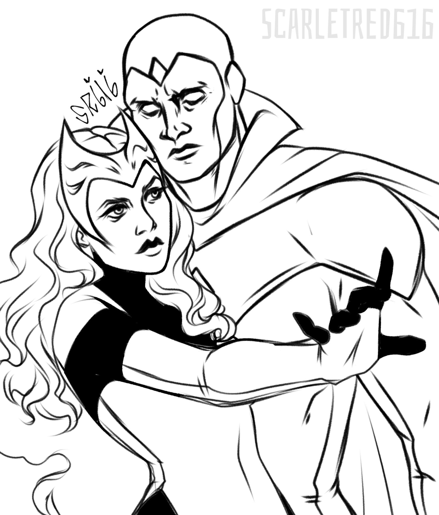 Âïscarletredâïunhinged wanda stan âï on x wandavision scarletwitch thevision a free coloring page for yallðïððï httpstcoodptefvgy x