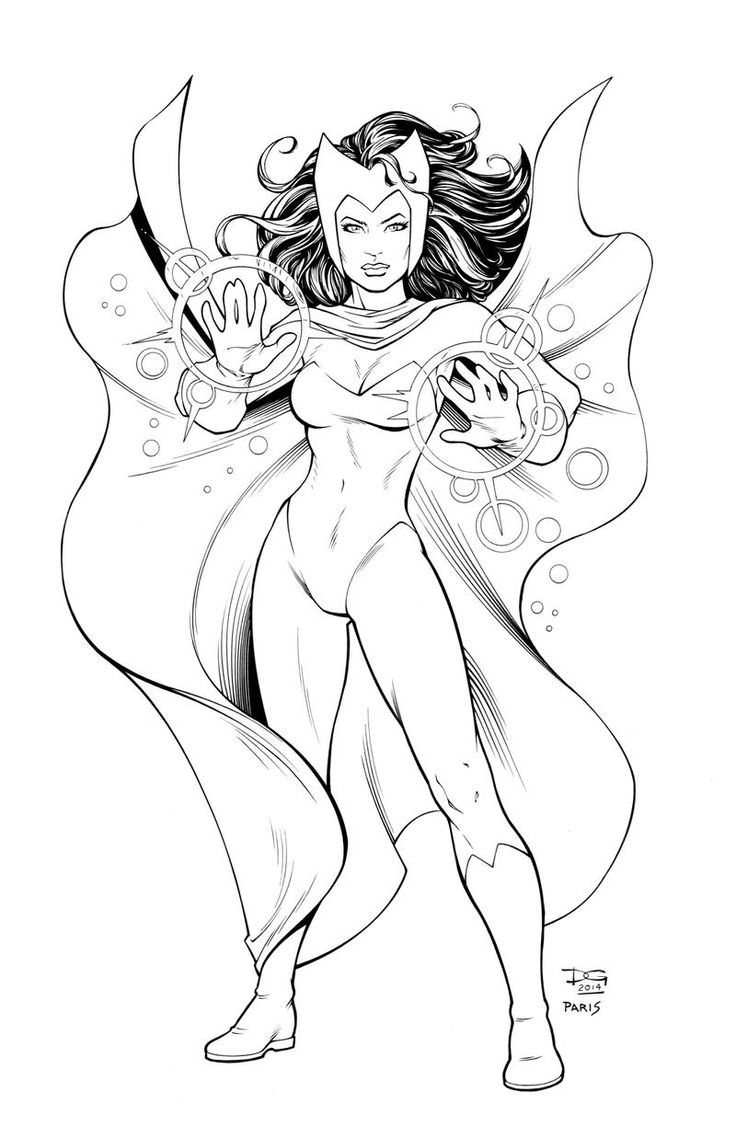 Scarlet witch with paris by mechangel on deviantart superhero coloring marvel coloring witch coloring pages