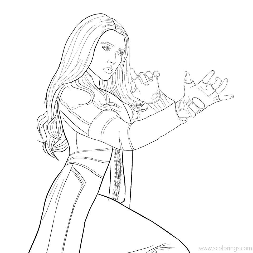 Wandavision coloring pages scarlet by johnas dela cruz marvel coloring coloring pages marvel