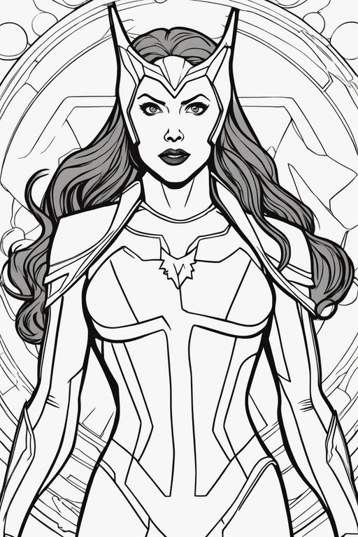 Portrait of jane foster woman coloring book page