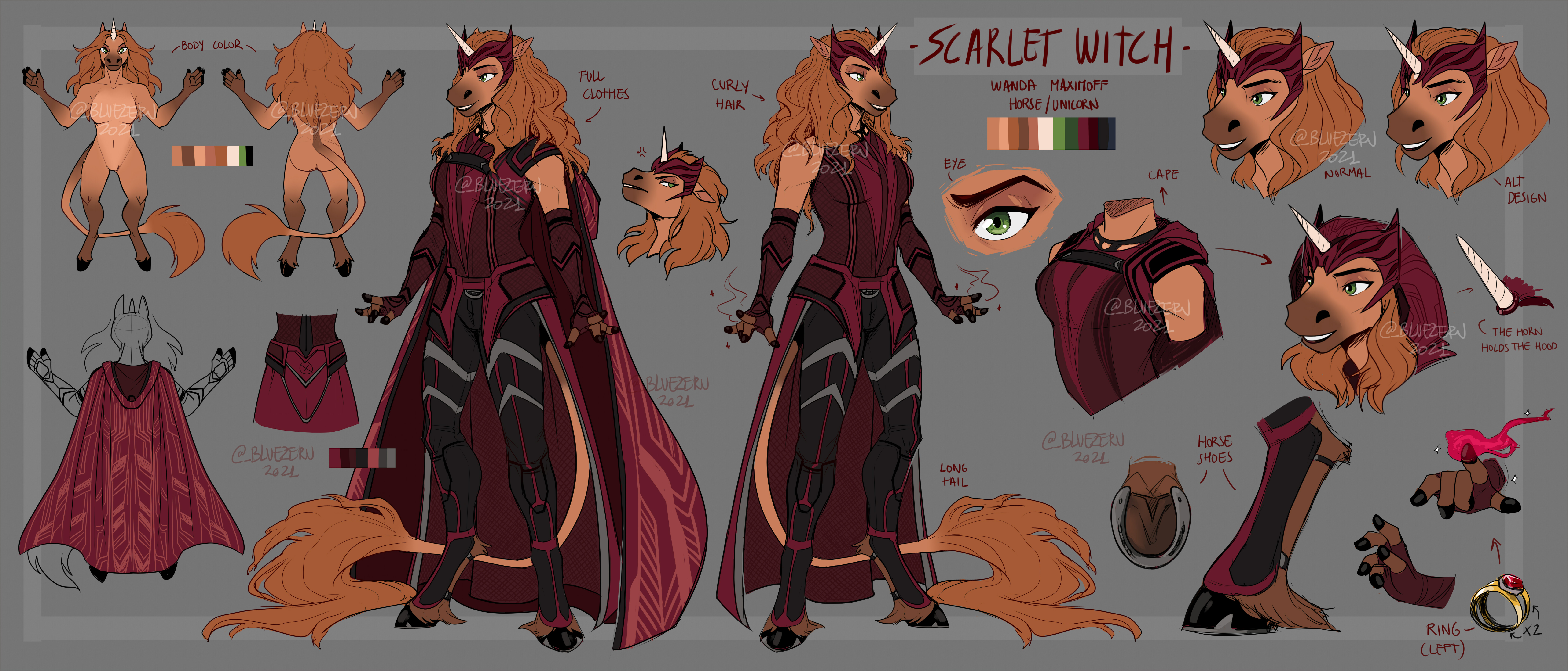 Scarlet witch full reference sheet by sapphynhoa