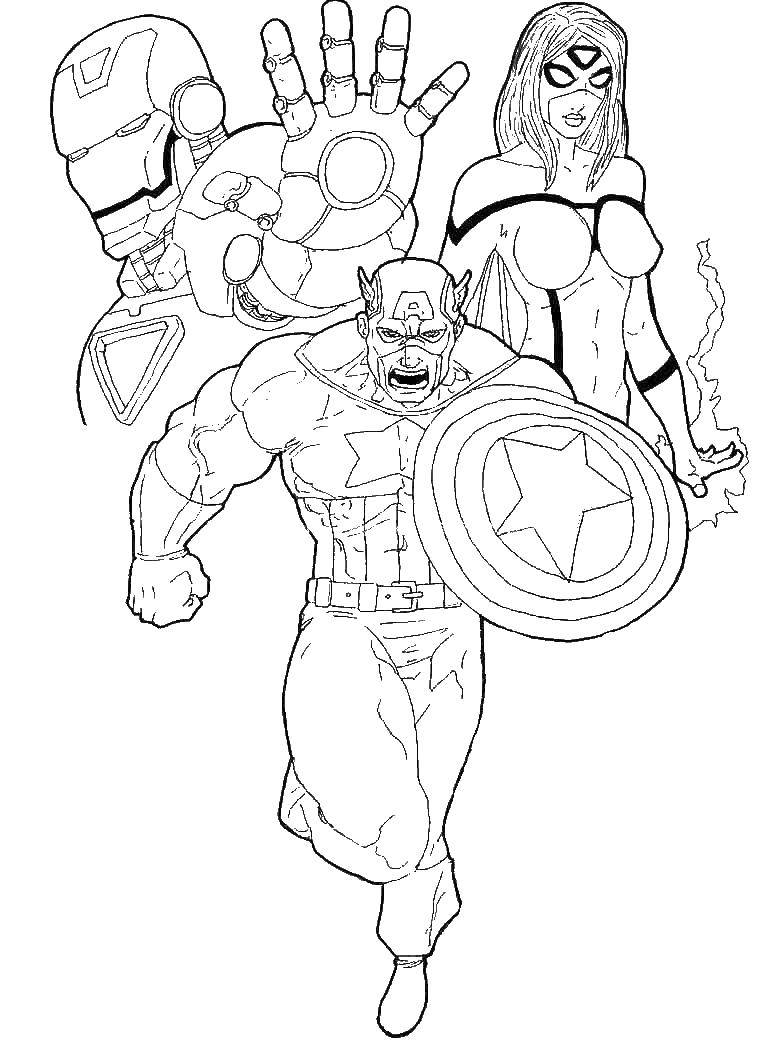 Online coloring pages america coloring scarlet witch and captain america iron man captain america