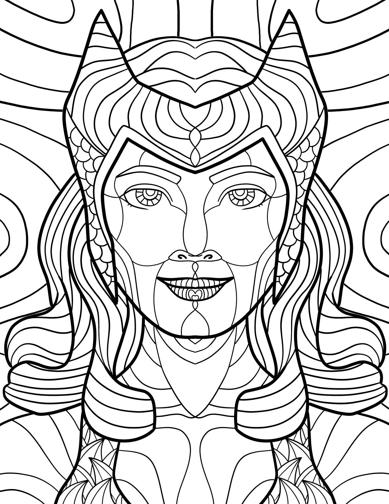 Scarlet witch coloring page by rfultzbusiness on