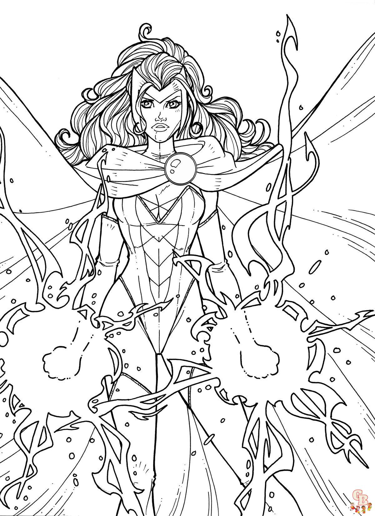 Scarlet witch coloring pages free printable sheets for kids