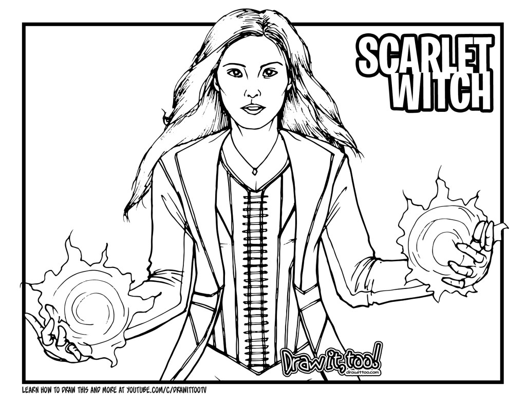 How to draw scarlet witch marvel cinematic universe drawing tutorial