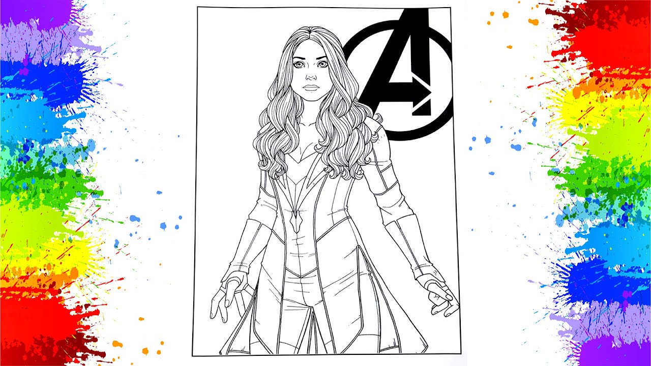 Coloring pages scarlet witch wanda maximoff marvel