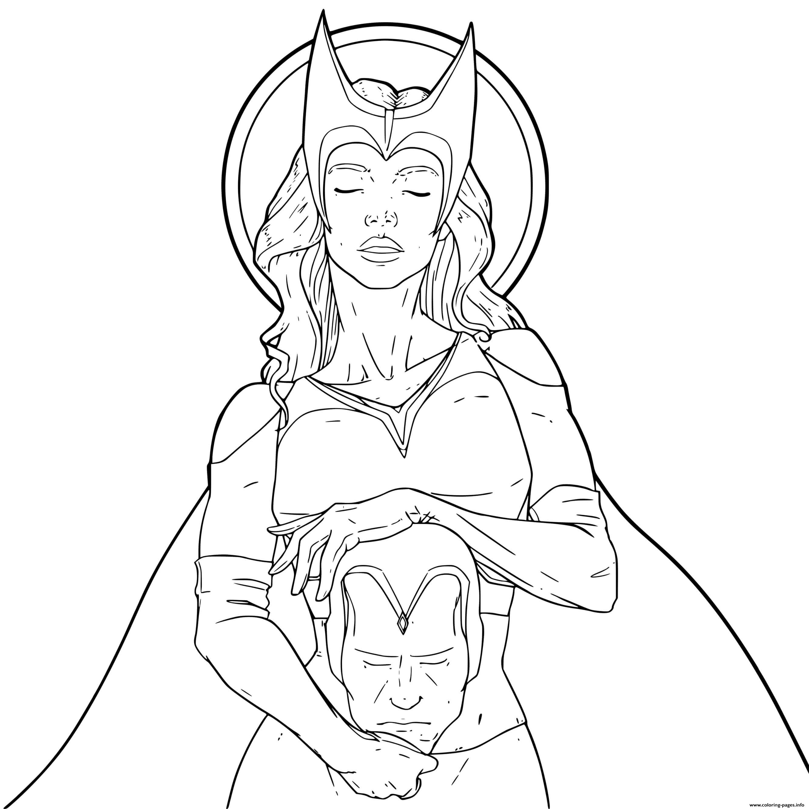 Wanda scarlet witch native of sokovia coloring page printable