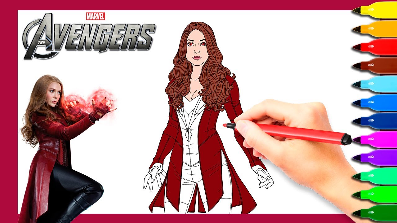 Coloring scarlet witch avengers coloring pages