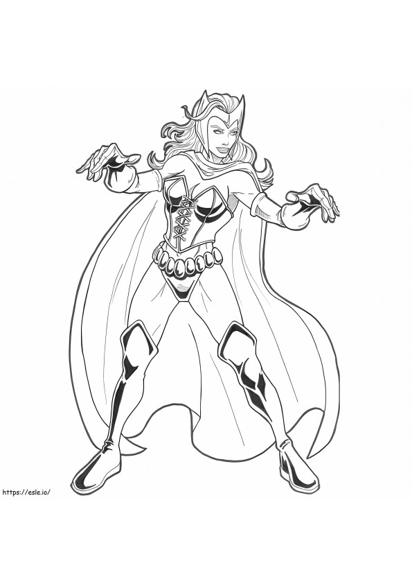 Scarlet witch from wandavisn coloring page