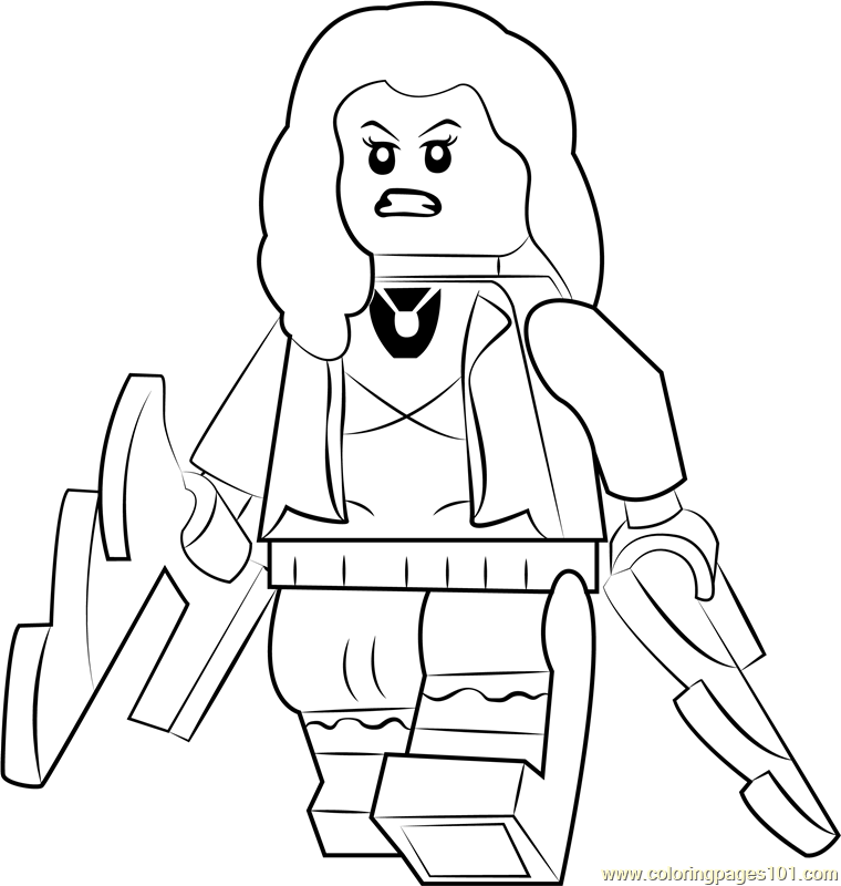 Lego scarlet witch coloring page for kids