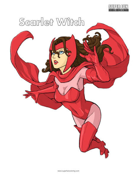 Scarlet witch coloring page