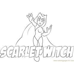 Scarlet witch coloring pages for kids