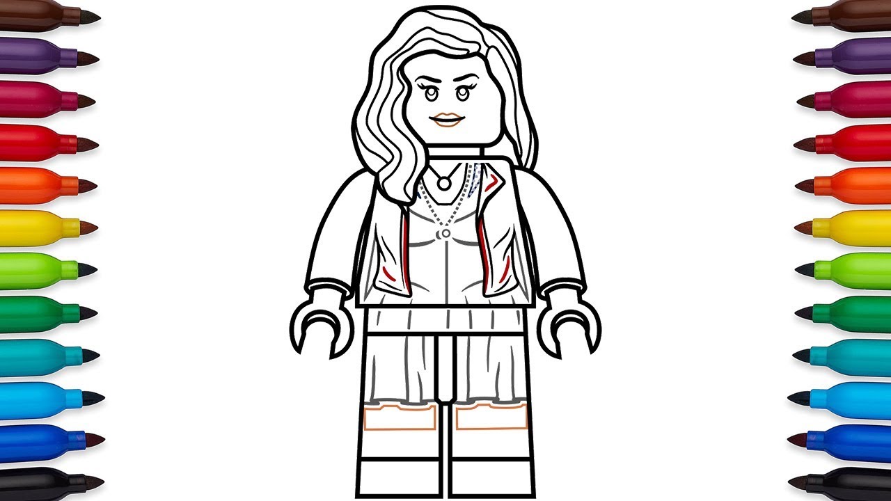 How to draw lego scarlet witch wanda maximoff from marvels the avengers age of ultron