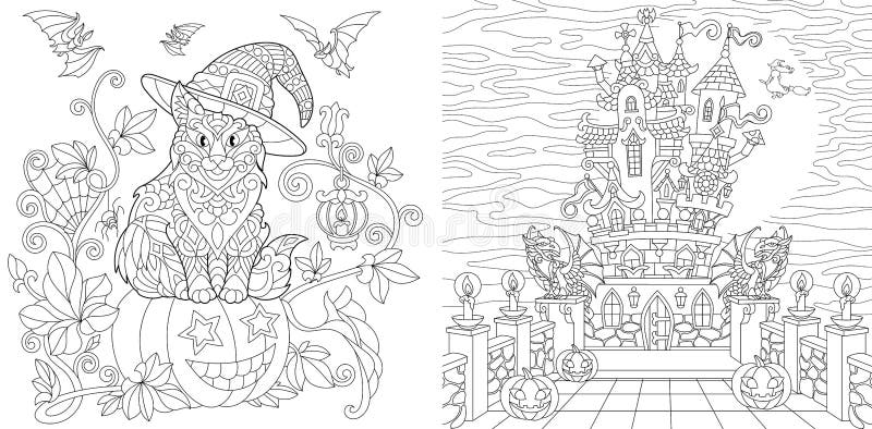 Halloween coloring pages stock illustrations â halloween coloring pages stock illustrations vectors clipart
