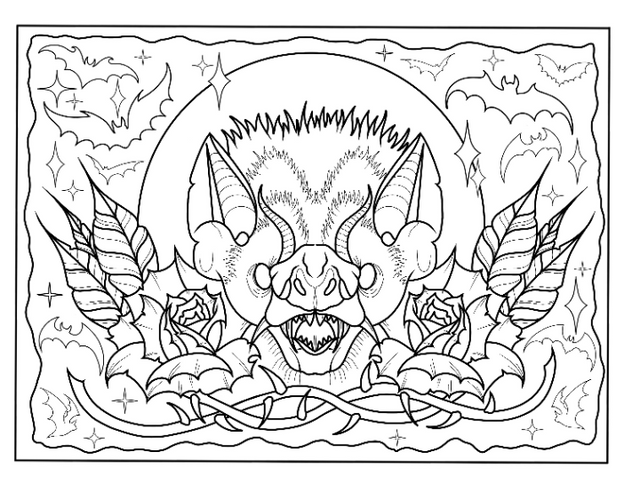 Bat coloring page i made rhalloween