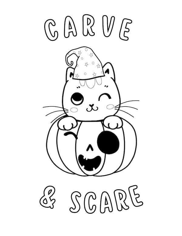 Cute cat coloring pages for kids and adults