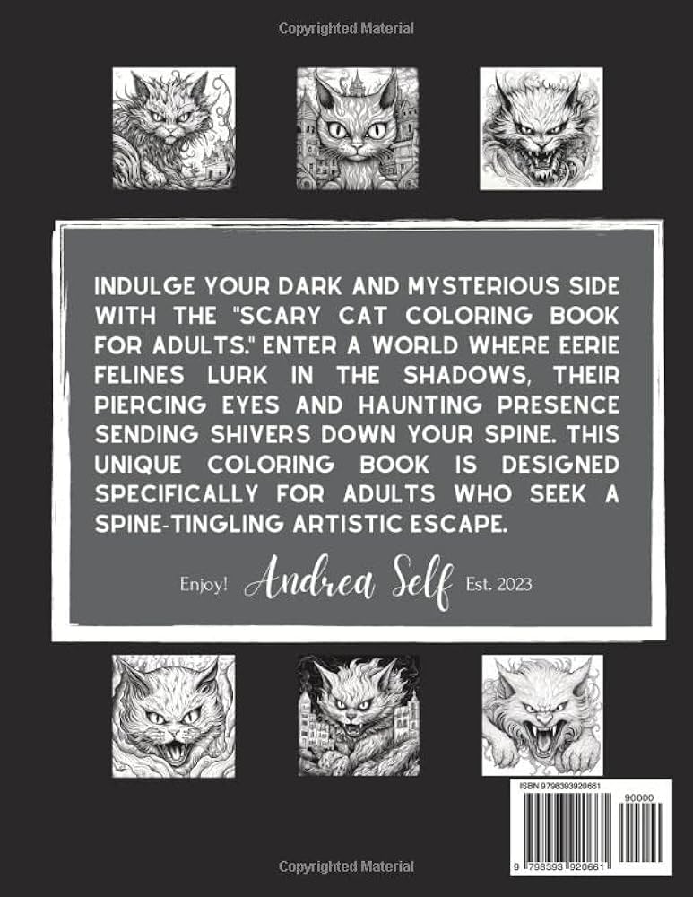 Scary cat coloring book for adults chilling felines a terrifying coloring experience for grown