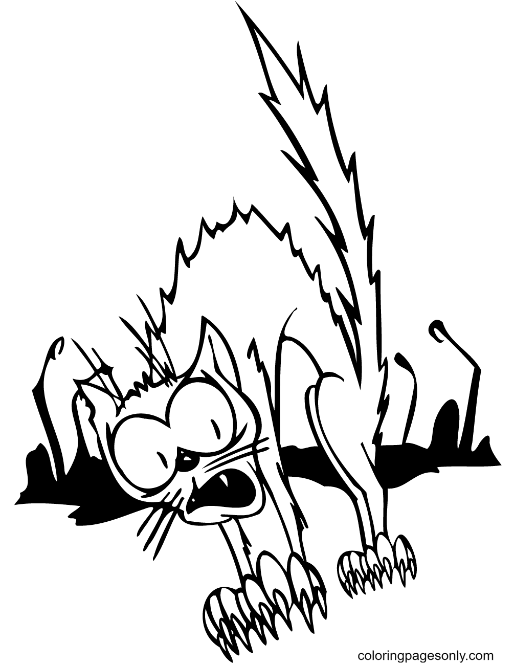 Halloween cats coloring pages