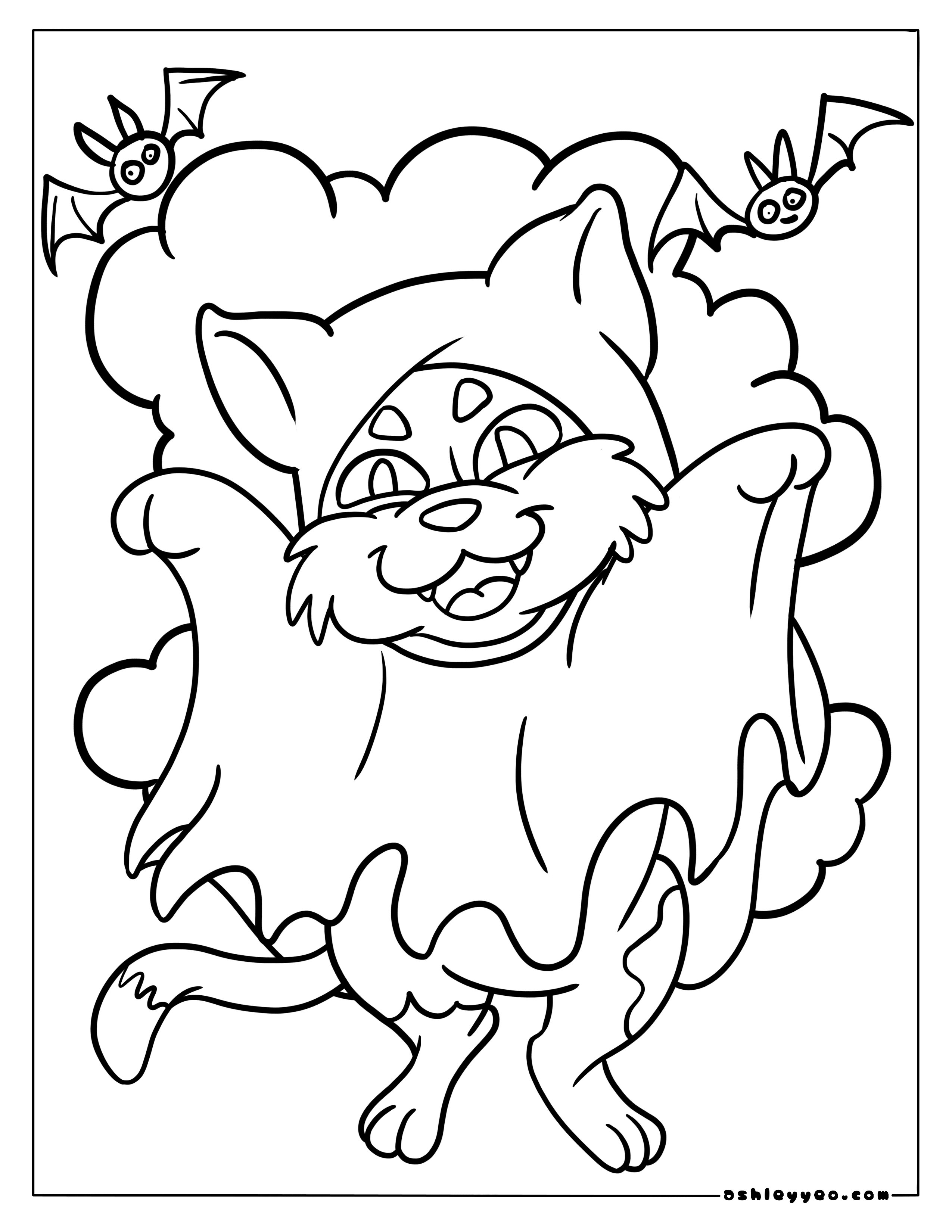 Free halloween cat coloring pages for kids