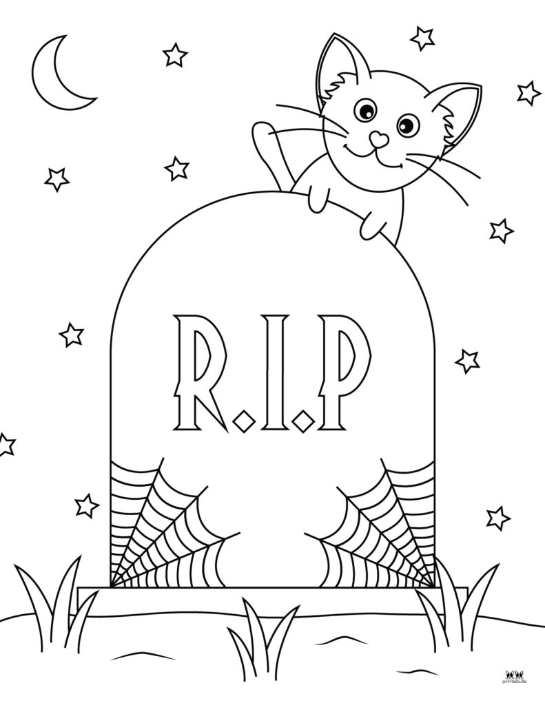 Halloween cat coloring pages