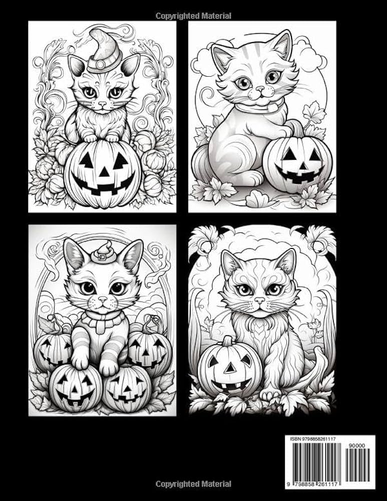 Adorable pumpkin cat coloring book for kids cute and scary cats with halloween pumpkins pages to color and relax activity halloween books for children and adults aicha dar books