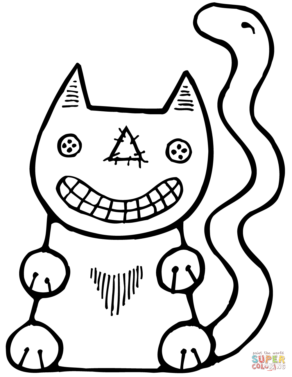 Halloween cat coloring page free printable coloring pages