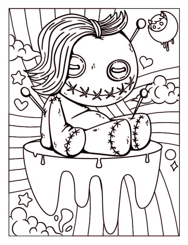 Creppy cute kuwaii coloring pages made by teachers